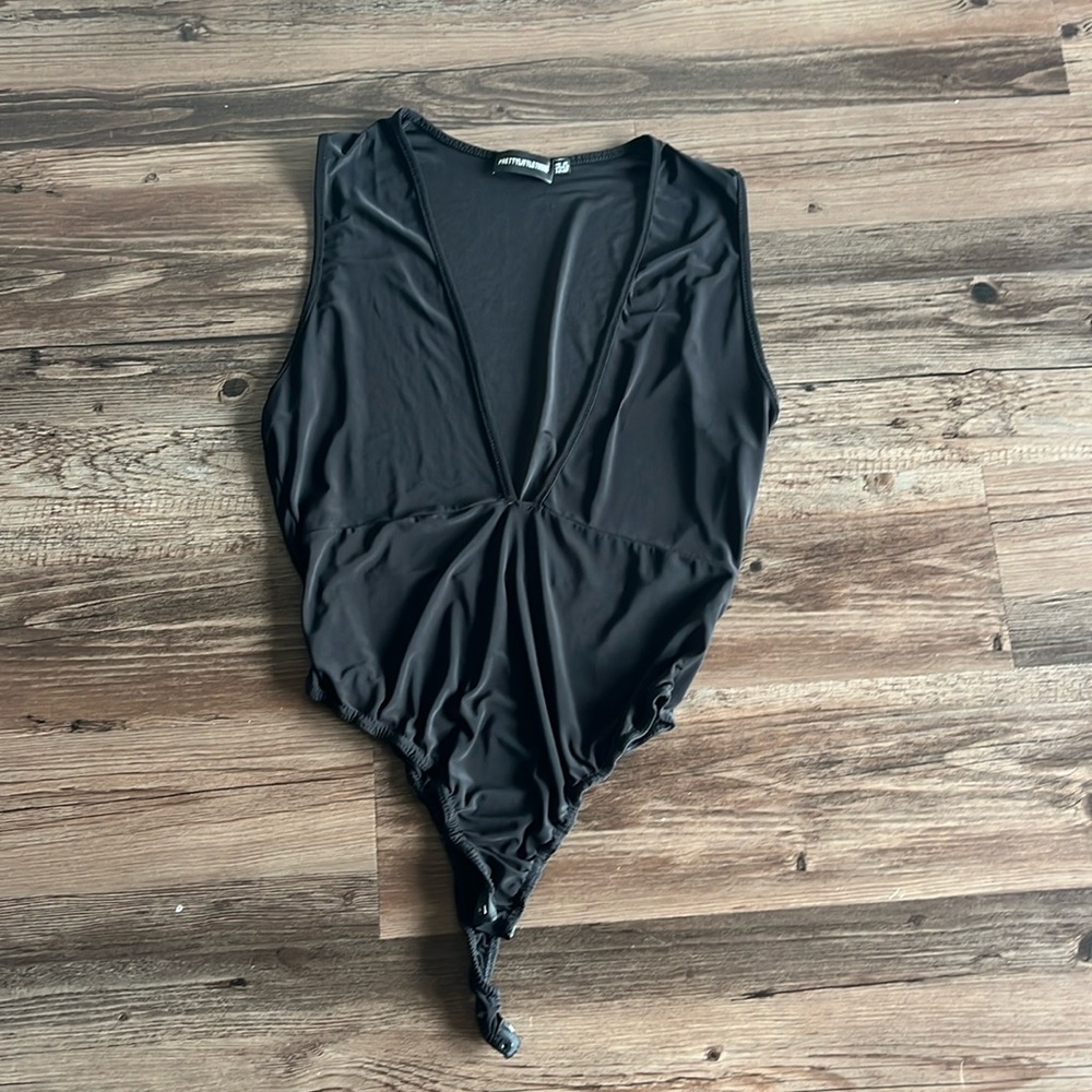Tank top all black bodysuit | Pretty Little Thing | US size 8, UK 12, EU 40